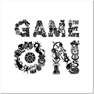 game on black Posters and Art